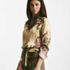 camicia in fantasia beige rosa e verde donna Bellini - 7
