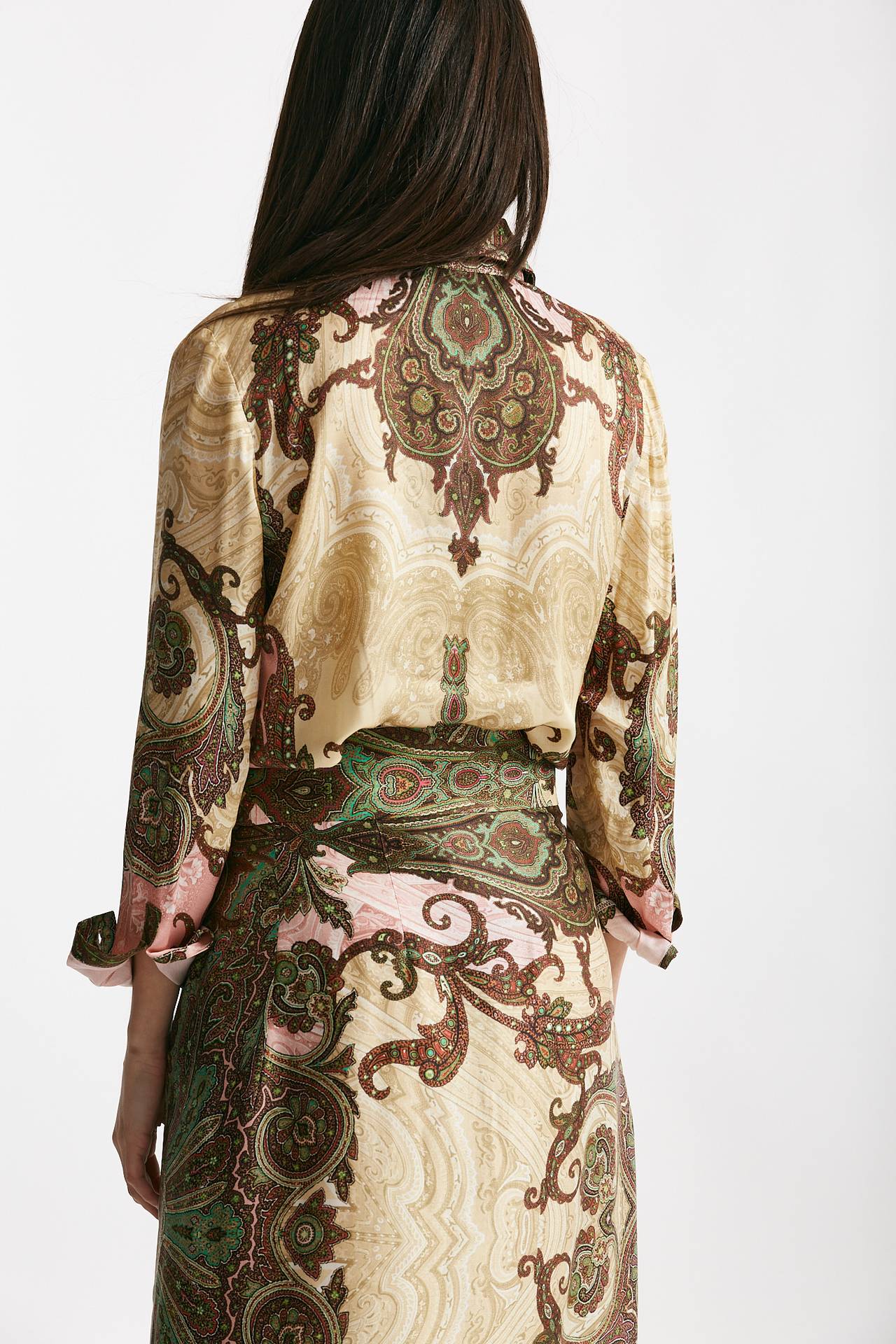 camicia in fantasia beige rosa e verde donna Bellini - 3