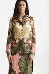camicia in fantasia beige rosa e verde donna Bellini - 6
