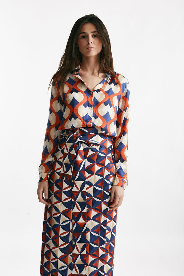 camicia in fantasia fantasia geometrica donna Bellini