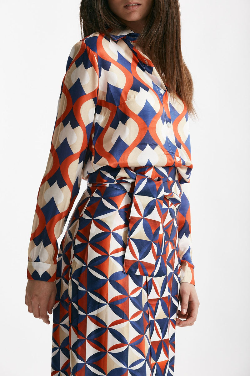 camicia in fantasia fantasia geometrica donna Bellini - 4
