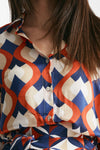 camicia in fantasia fantasia geometrica donna Bellini - 5