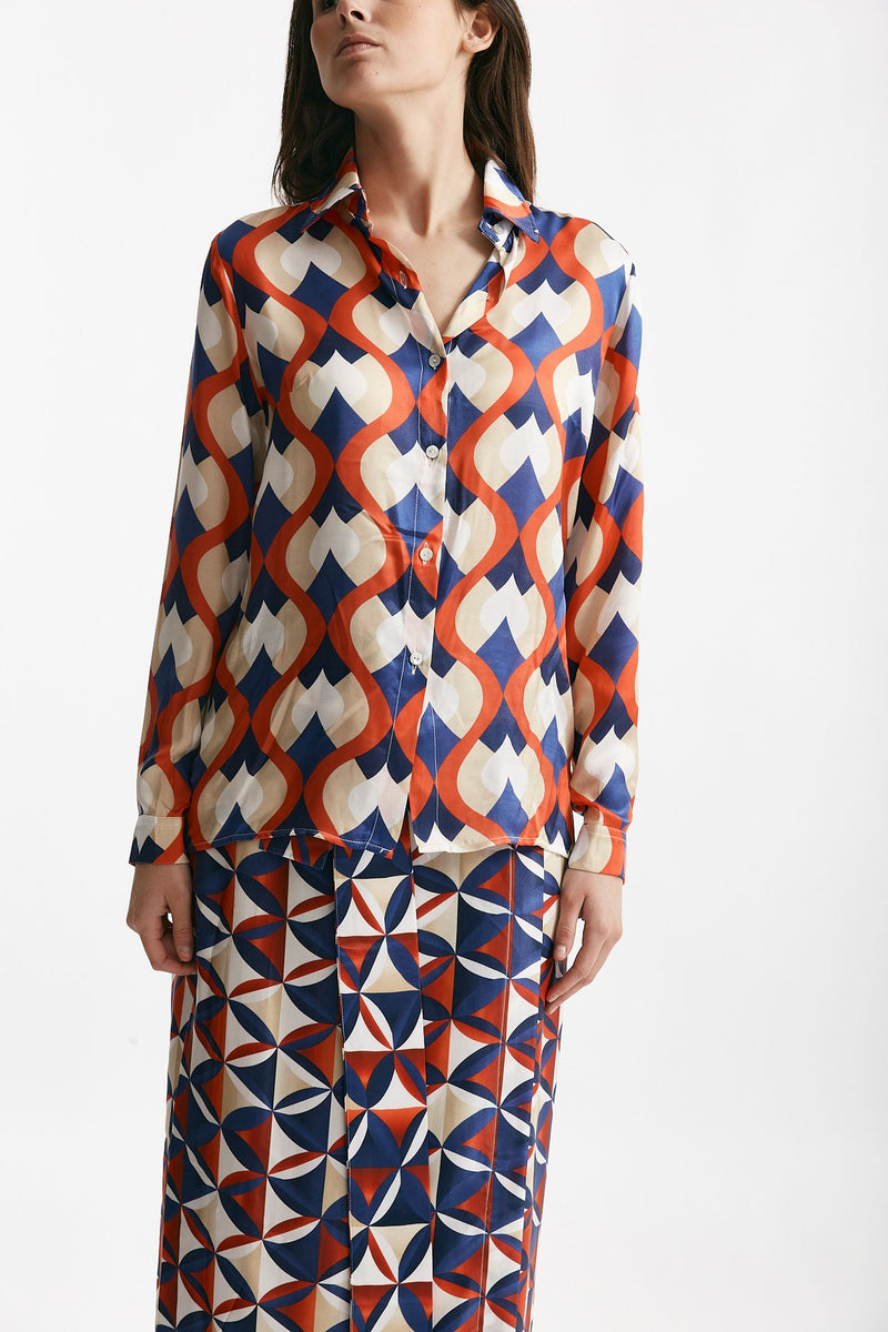 camicia in fantasia fantasia geometrica donna Bellini - 6