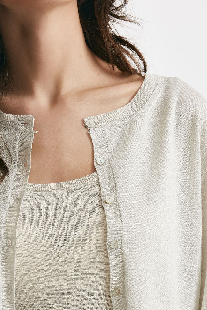 cardigan in lurex argento donna Be you - 5