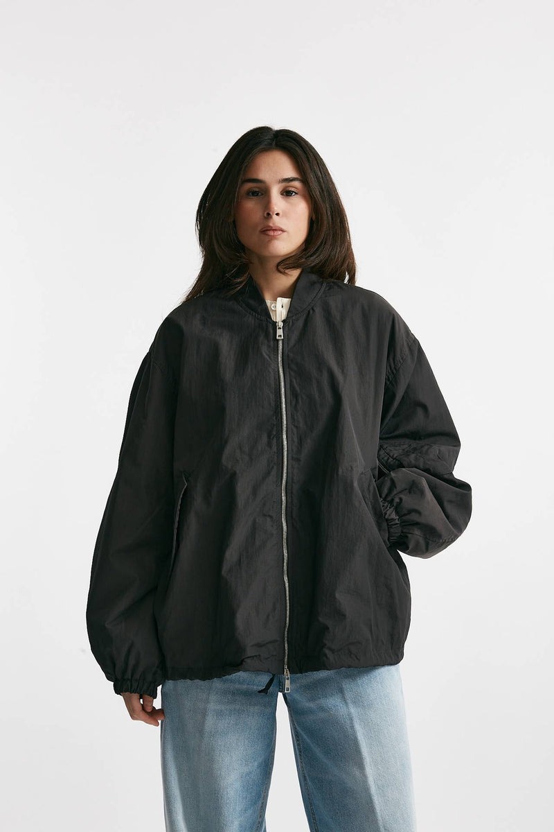 bomber over in nylon grigio scuro donna Giorgio brato - 5