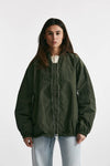 bomber over in nylon verde militare donna Giorgio brato - 1