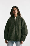 bomber over in nylon verde militare donna Giorgio brato - 6
