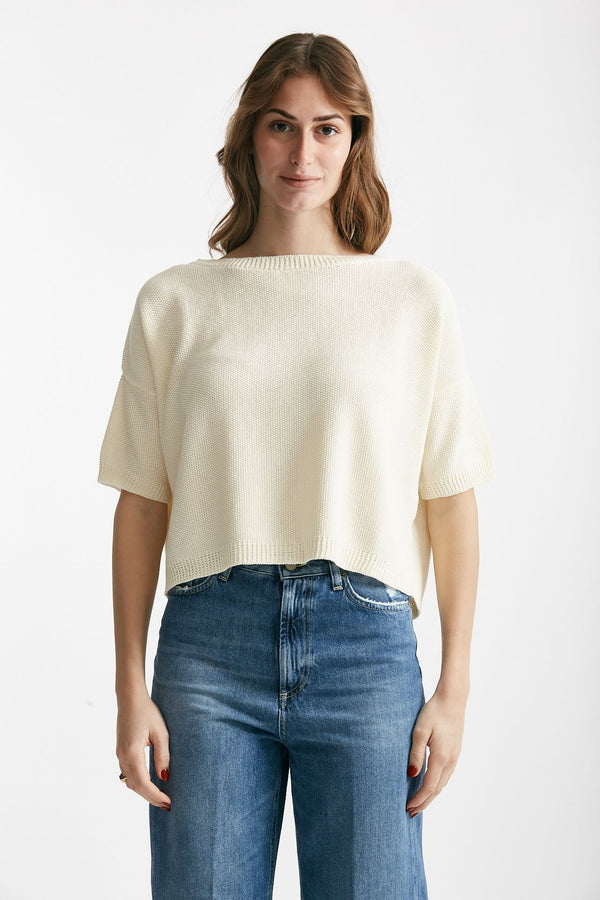 maglia a scatolina panna donna Clouds