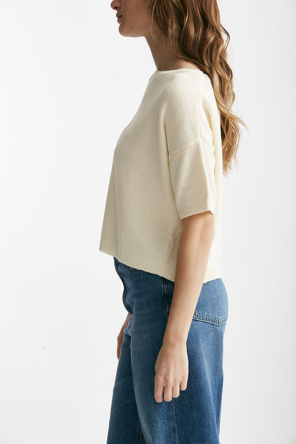 maglia a scatolina panna donna Clouds