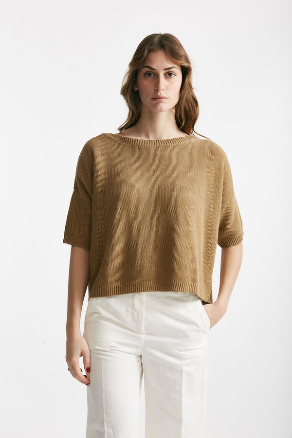 maglia a scatolina cammello donna Clouds