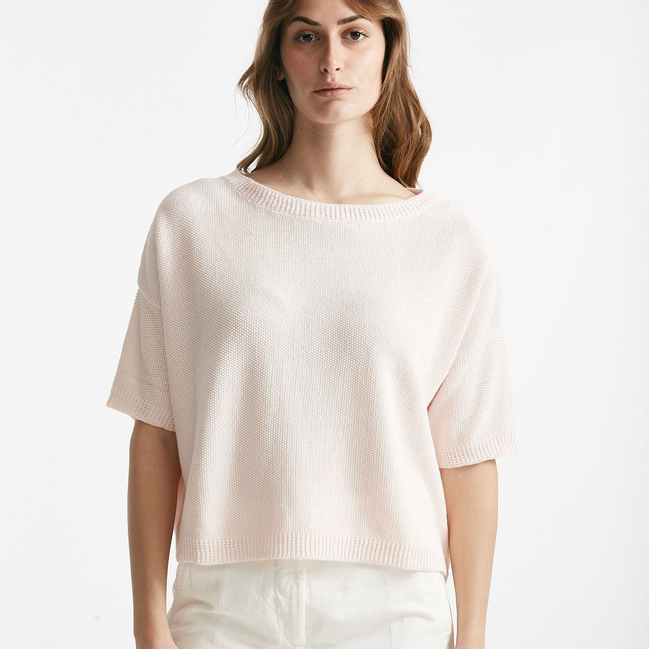 maglia a scatolina rosa chiaro donna Clouds - 6