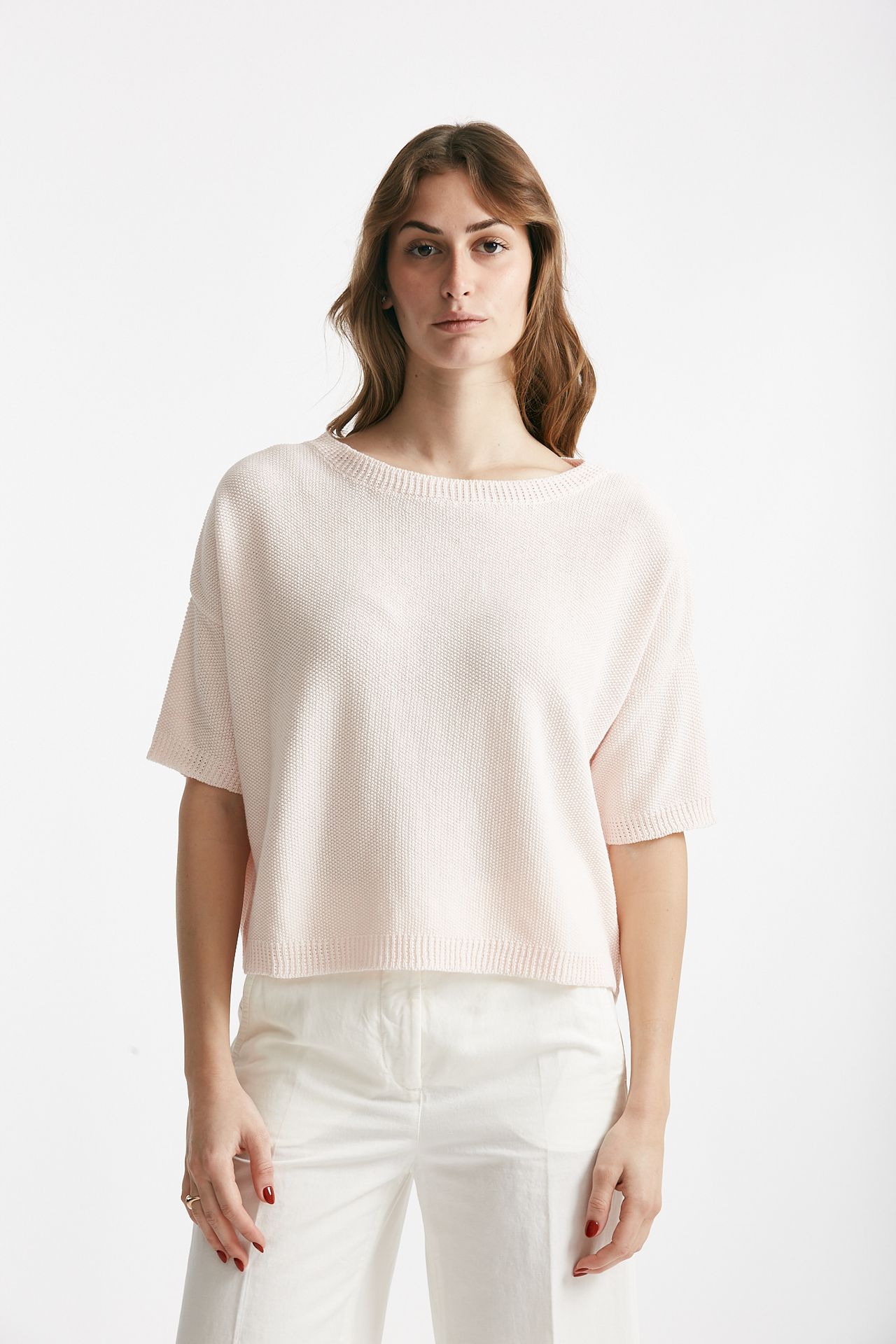 maglia a scatolina rosa chiaro donna Clouds - 1