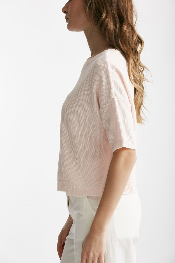 maglia a scatolina rosa chiaro donna Clouds
