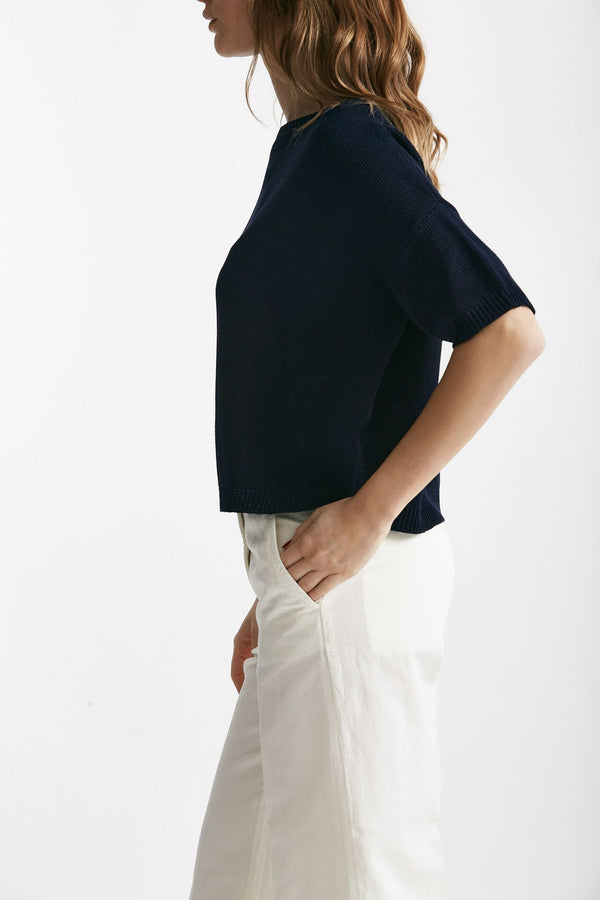 maglia a scatolina blu donna Clouds