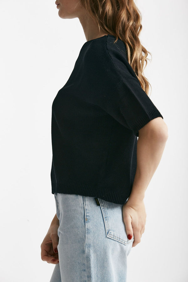 maglia a scatolina nero donna Clouds