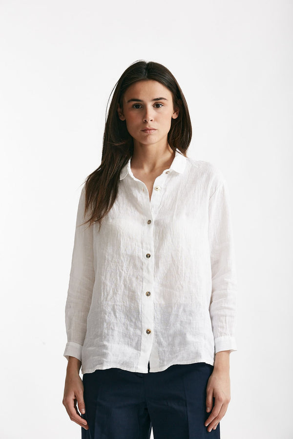 camicia in lino bianco donna Clouds