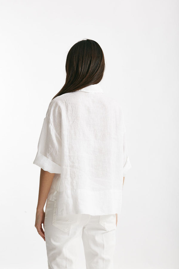 camicia in lino bianco donna Clouds