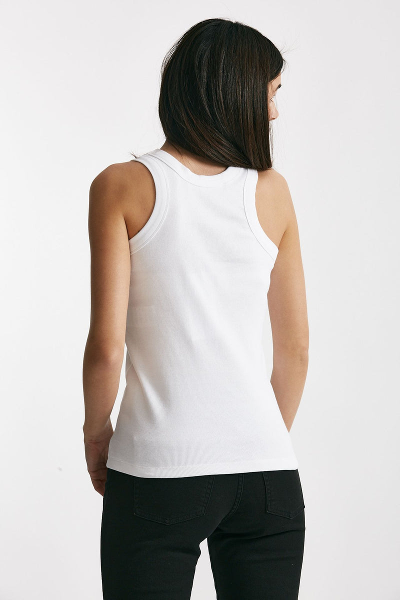 canotta a costine bianco ottico spalline donna Department five - 3