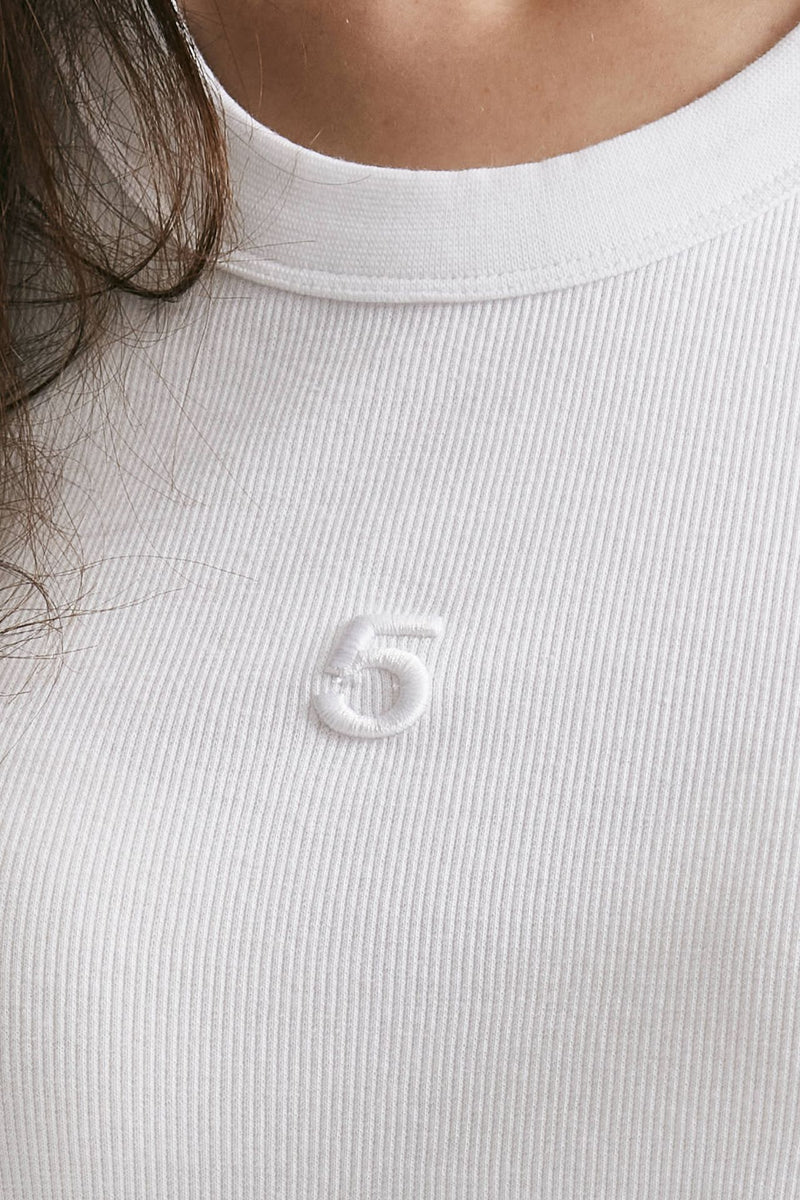 canotta a costine bianco ottico spalline donna Department five - 5