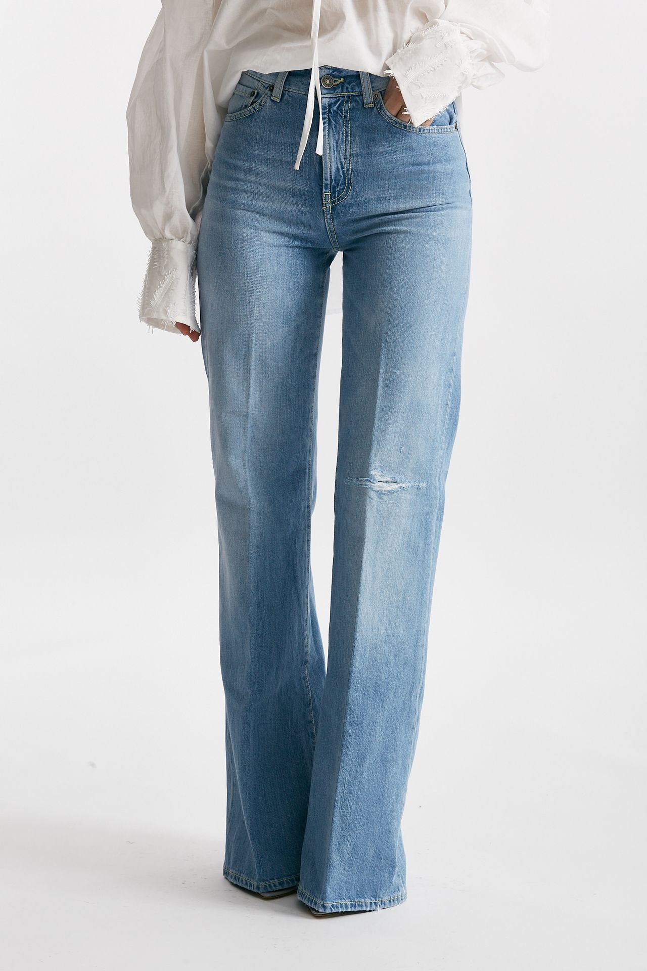 jeans palazzo amber denim chiaro donna Dondup - 1