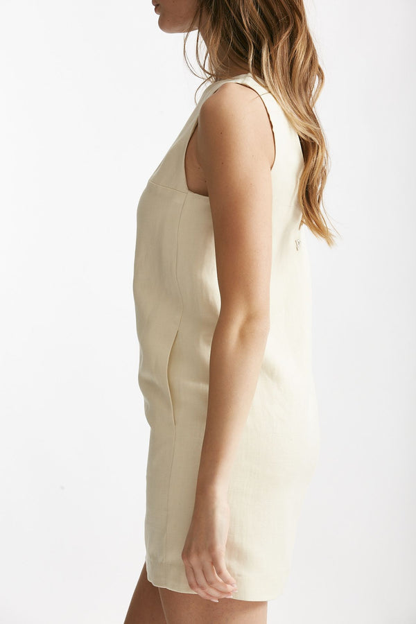 abito girocollo senza maniche panna donna Dondup