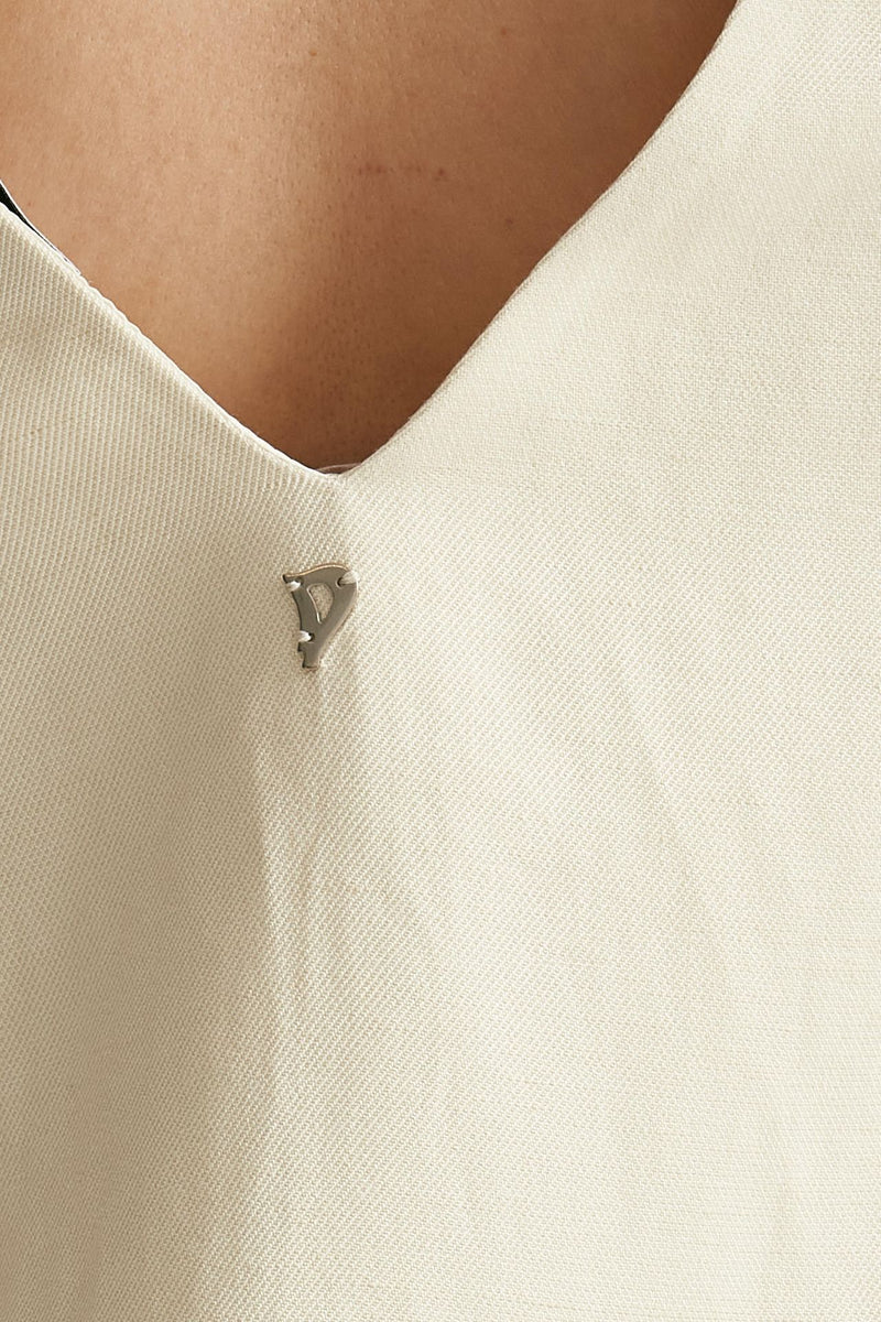 abito girocollo senza maniche panna donna Dondup - 3