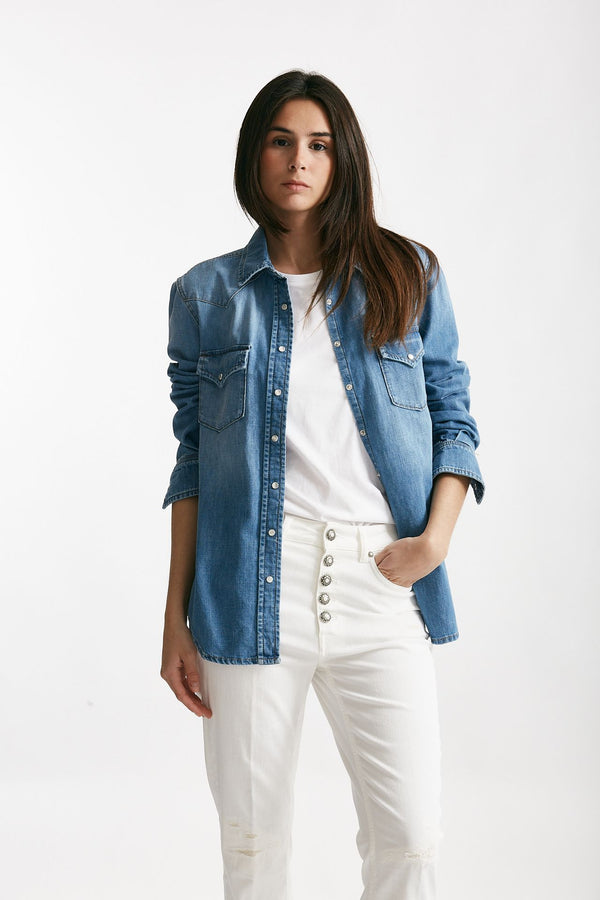 camicia in denim over donna Dondup