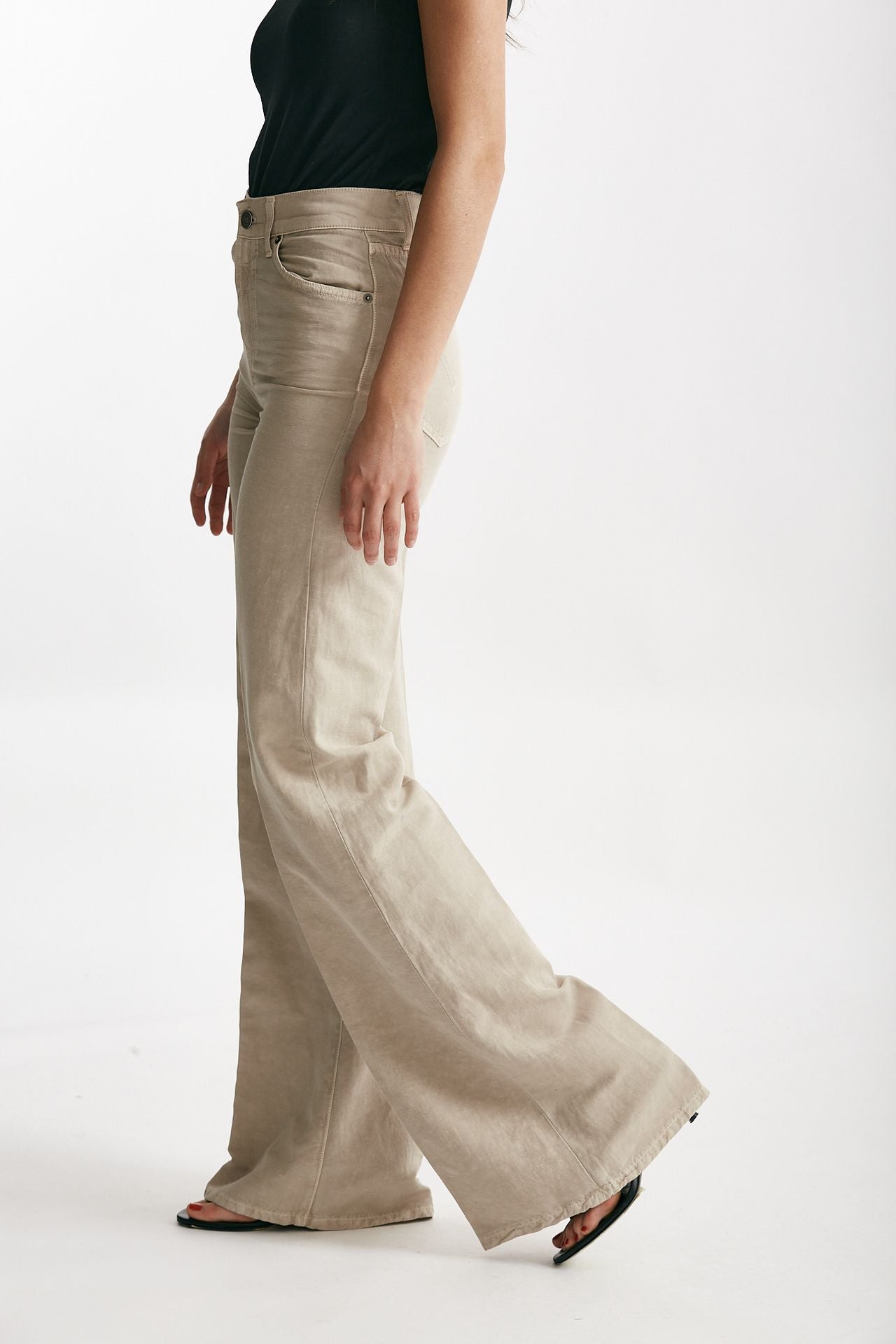pantalone palazzo amber beige donna Dondup - 3