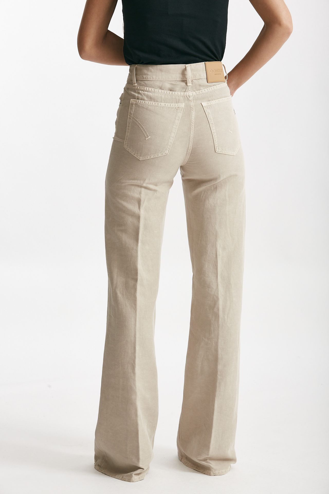 pantalone palazzo amber beige donna Dondup - 4