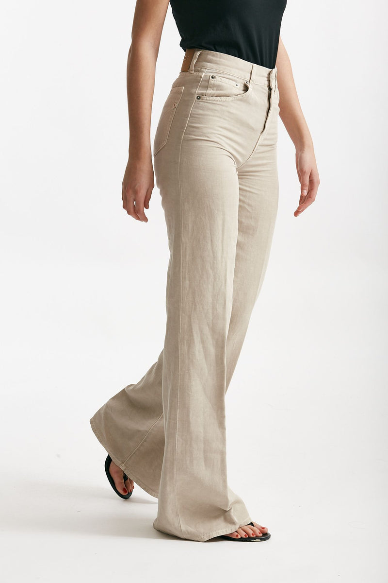 pantalone palazzo amber beige donna Dondup - 2