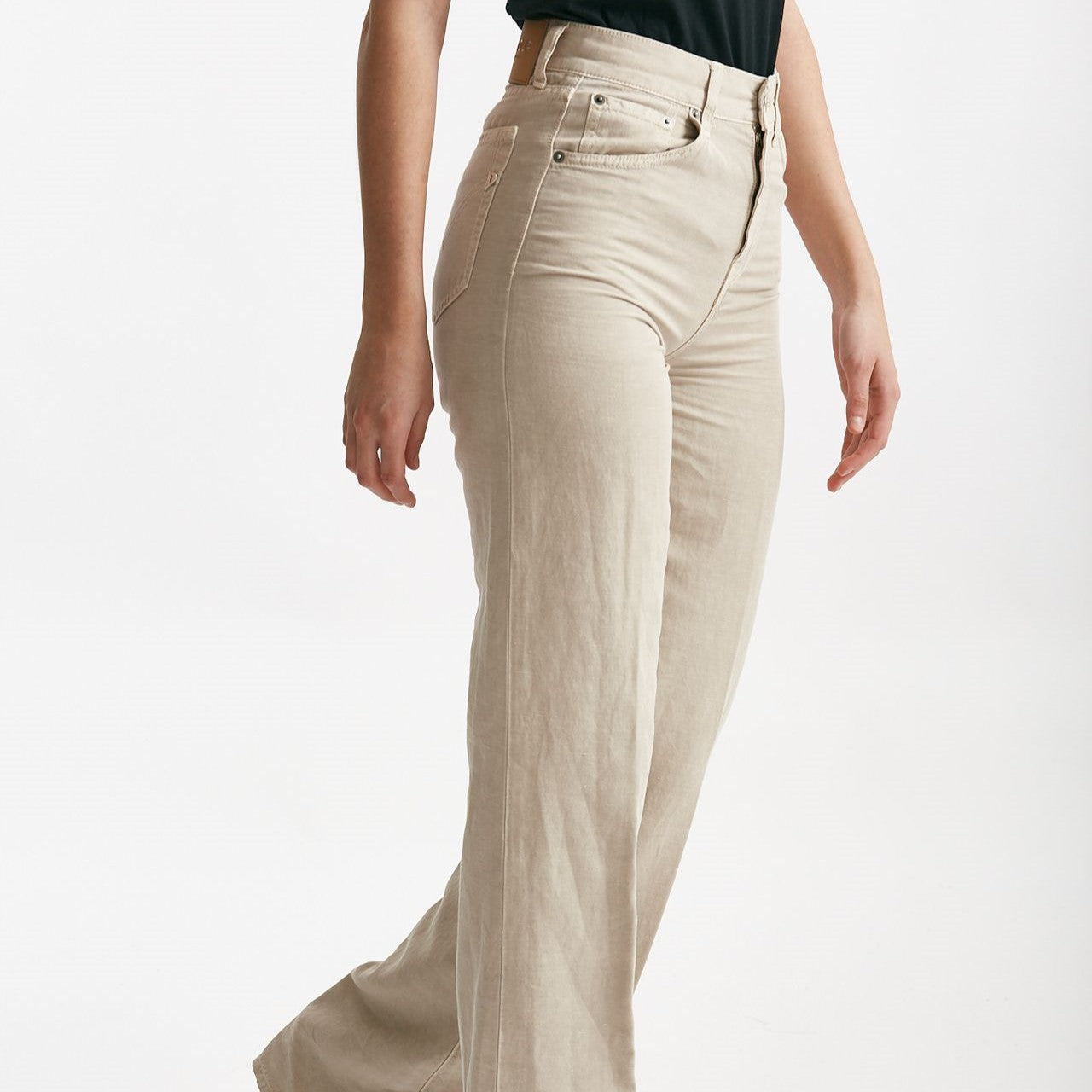 pantalone palazzo amber beige donna Dondup - 7