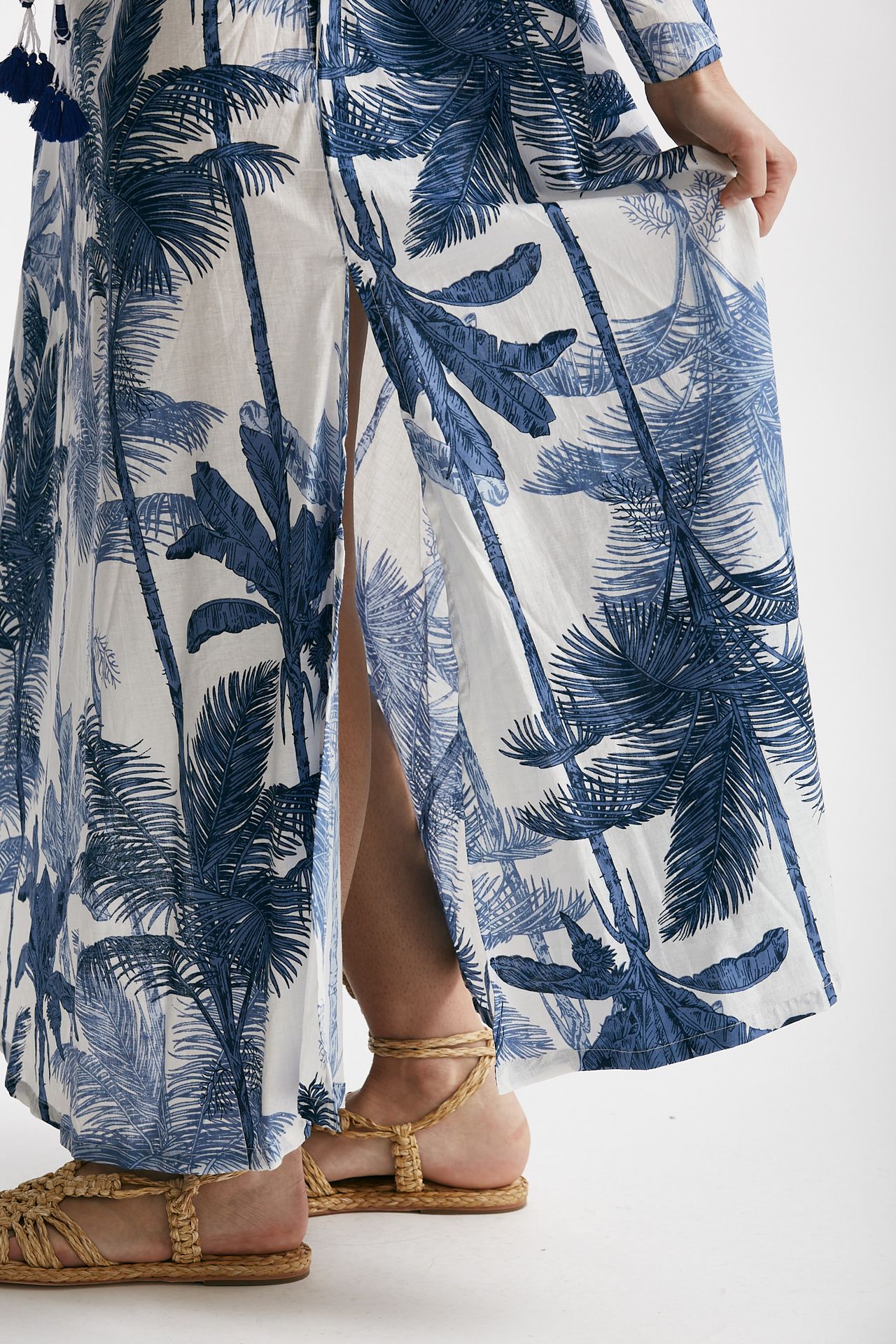 abito lungo in cotone soleil fantasia blu donna Elleblue - 6