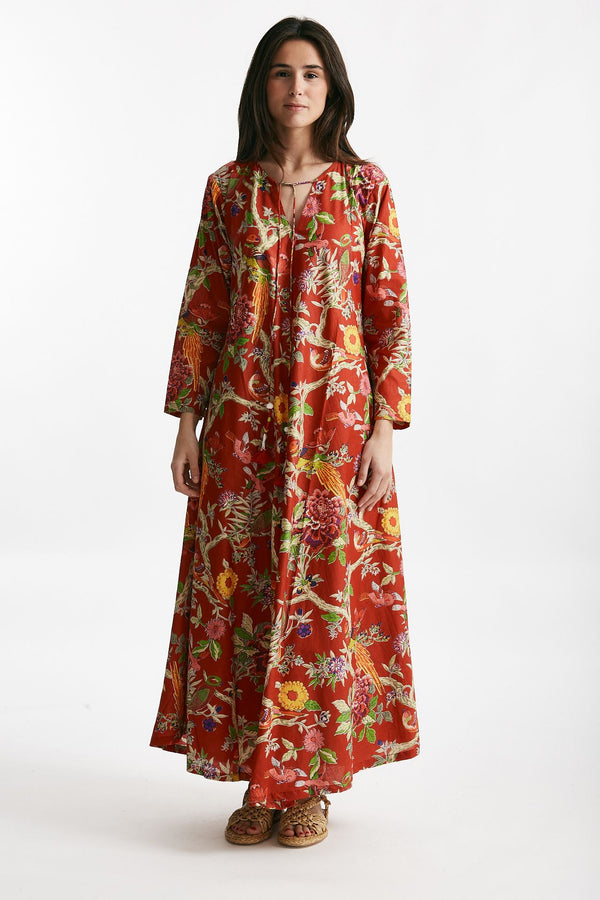 abito lungo in cotone soleil fantasia donna Elleblue