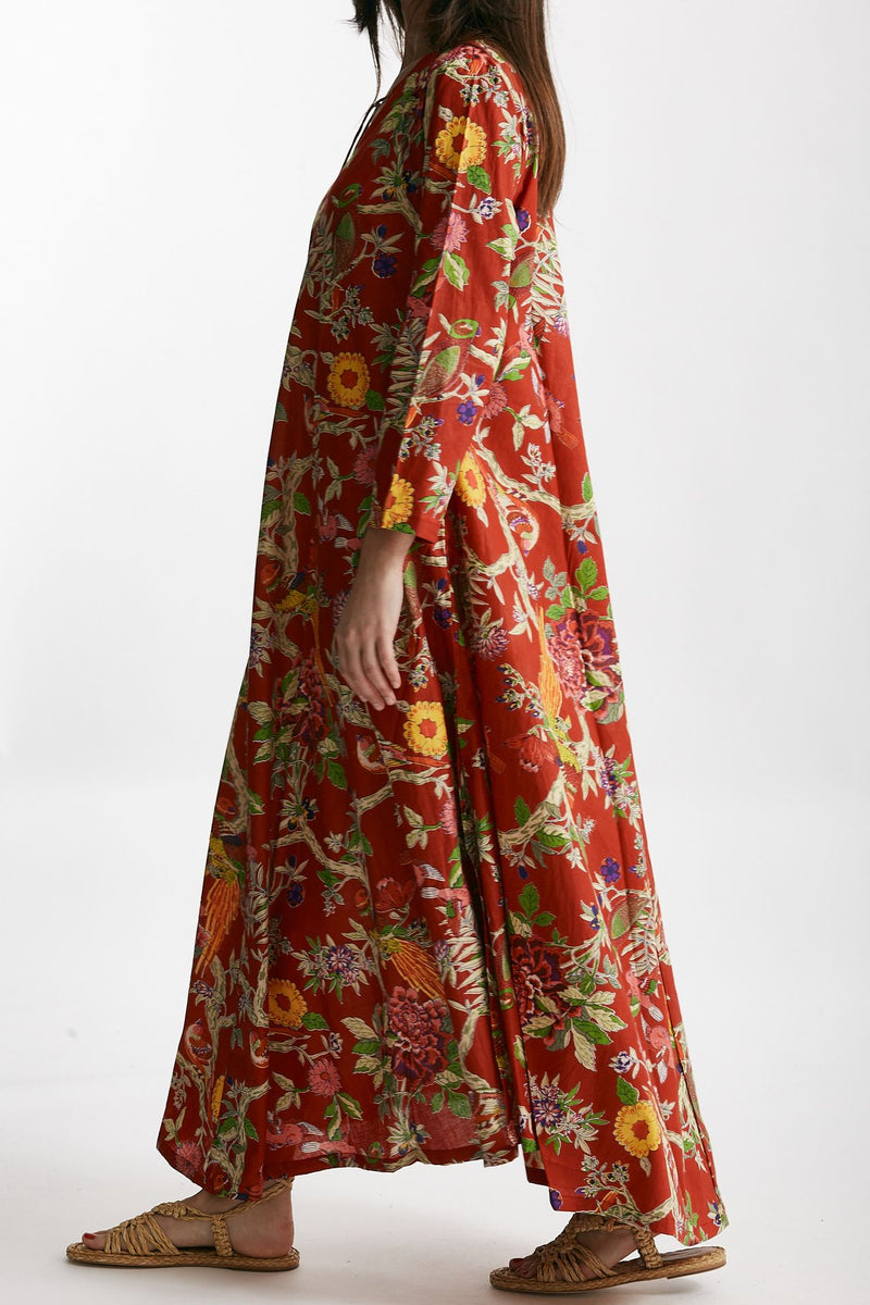 abito lungo in cotone soleil fantasia donna Elleblue - 2