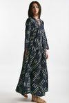 abito lungo in cotone soleil fantasia nera e bianca donna Elleblue - 1