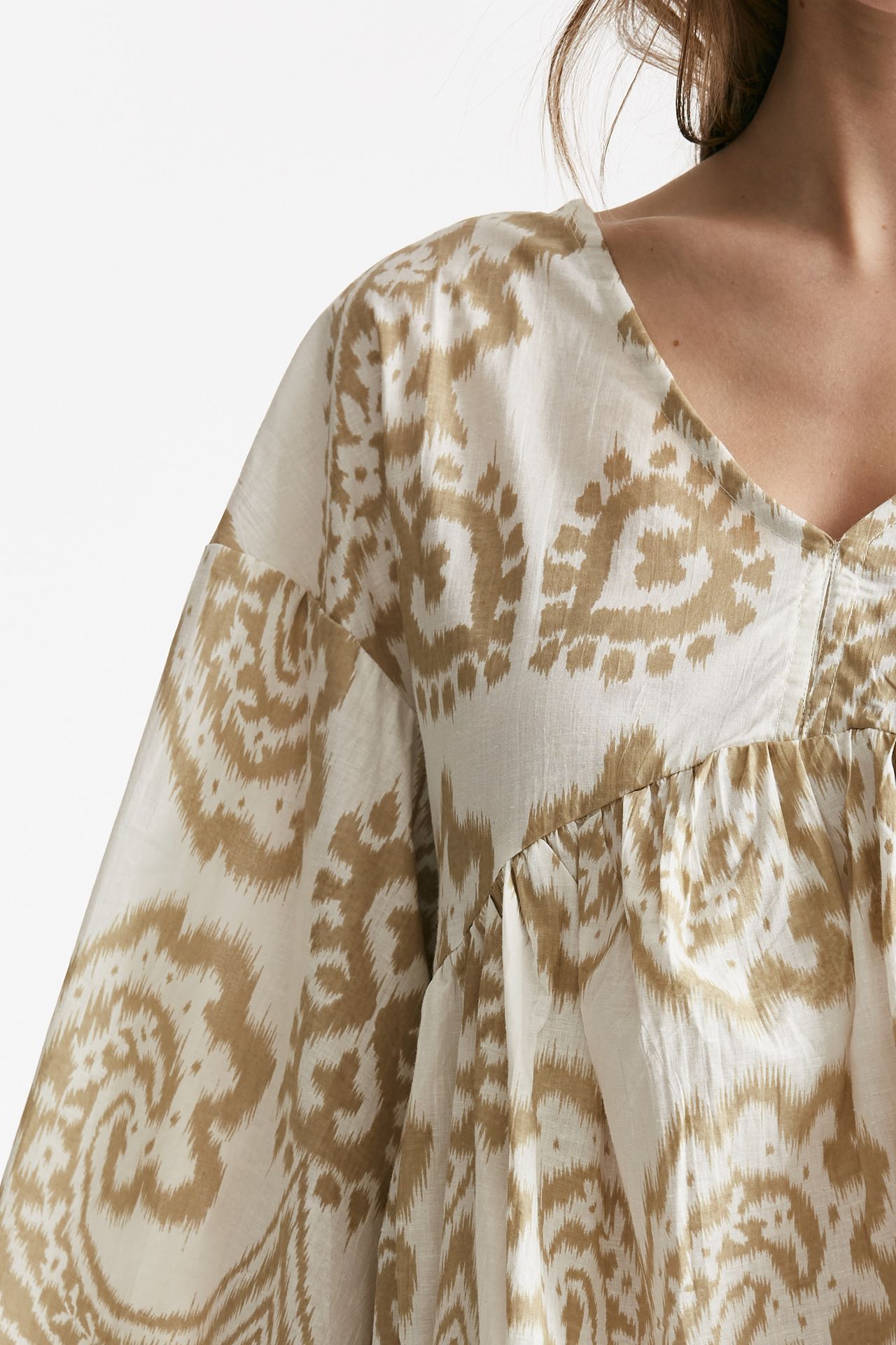 abito corto bibi fantasia panna e beige donna Elleblue - 5