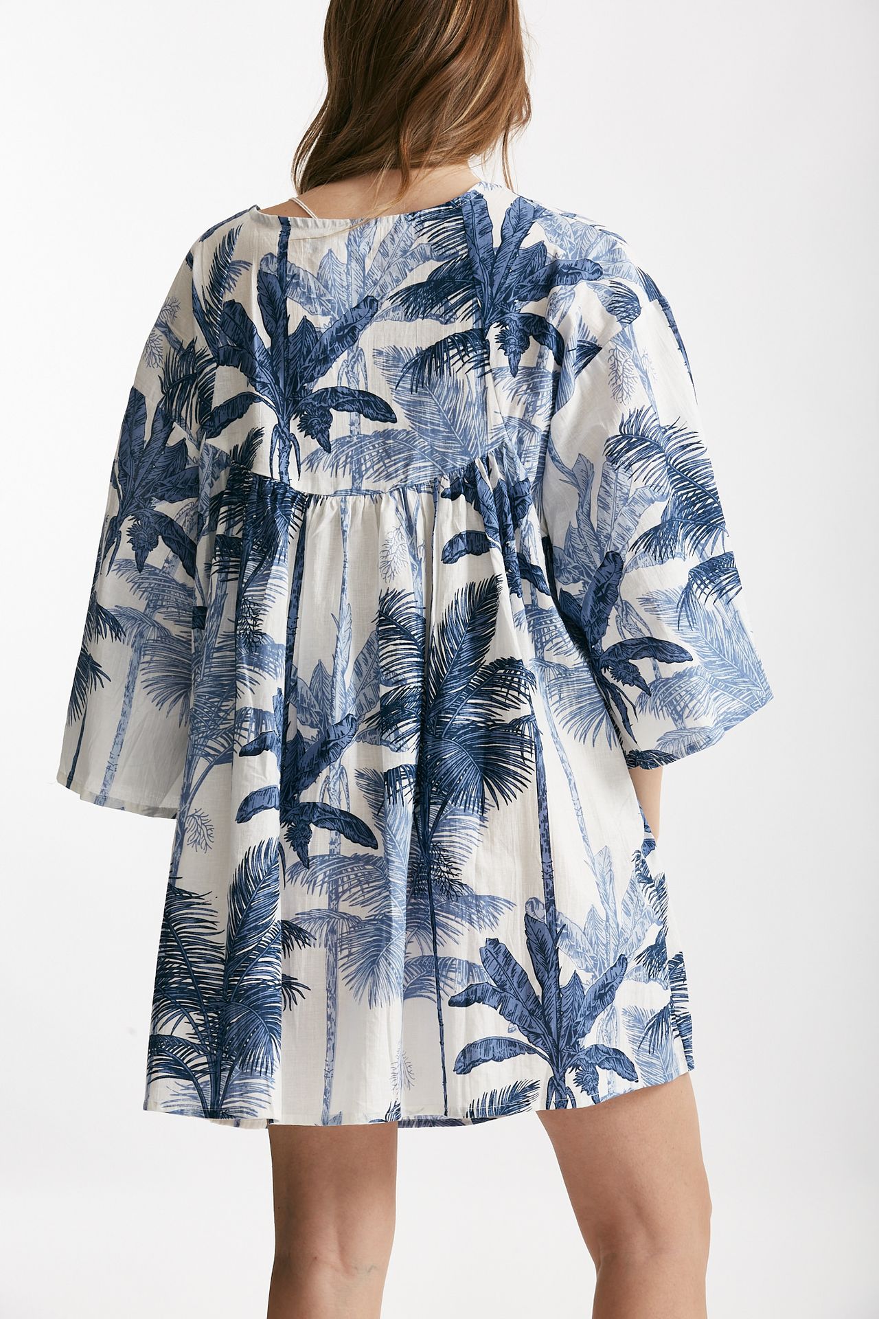 abito corto bibi fantasia blu e bianca donna Elleblue - 2