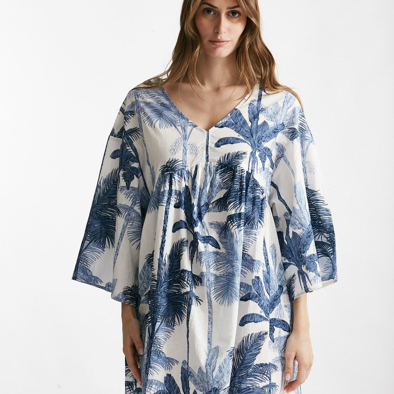 abito corto bibi fantasia blu e bianca donna Elleblue - 6