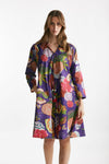 abito midi soleil crop fantasia viola e rossa donna Elleblue - 1