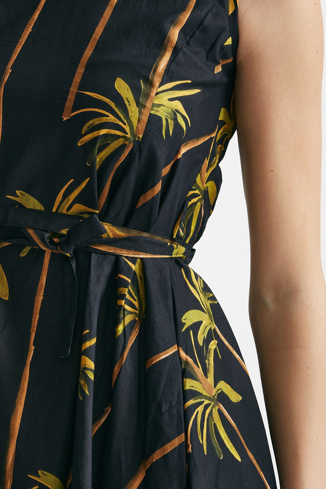 abito smanicato fantasia fondo nero donna Elleblue - 6