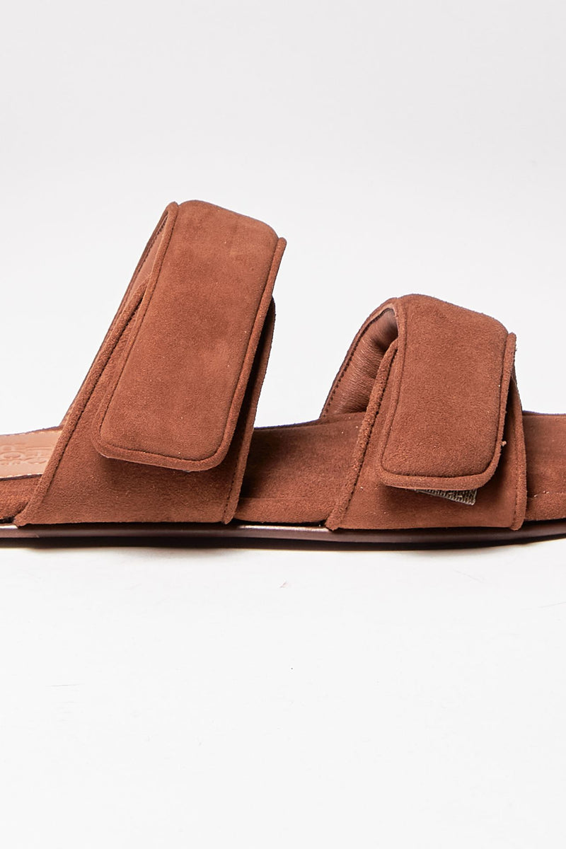 sandalo piatto julianne in suede tabacco donna Gia borghini - 6