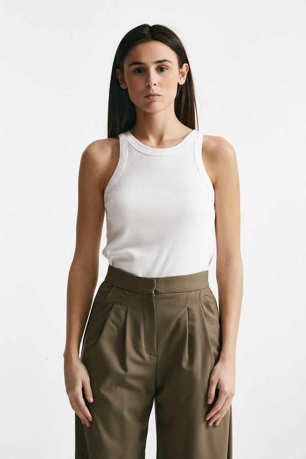 canotta a costine bianco donna Grifoni