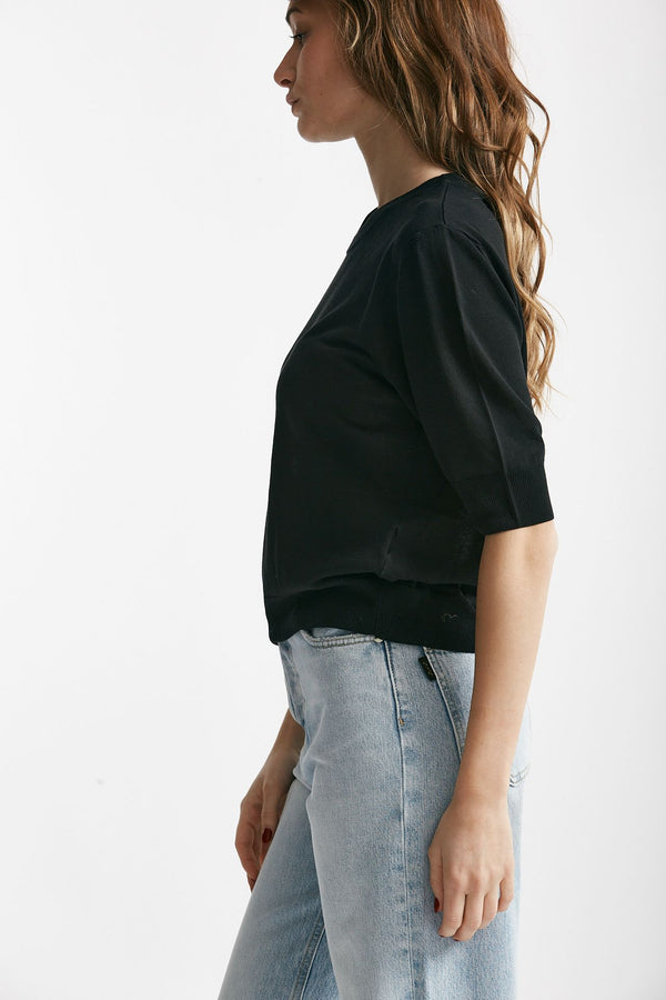 maglia girocollo nero donna Grifoni