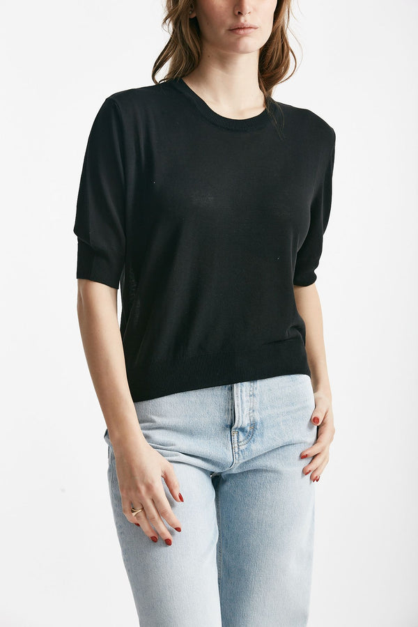 maglia girocollo nero donna Grifoni