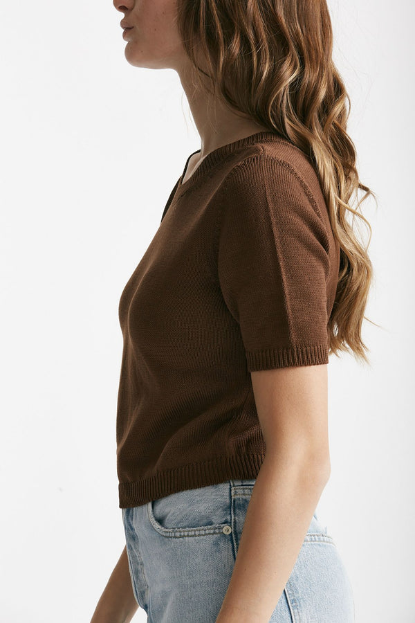 maglia crop marrone donna Grifoni
