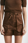shorts con coulisse in cotone marrone donna Grifoni - 8