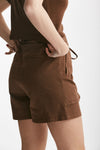 shorts con coulisse in cotone marrone donna Grifoni - 3