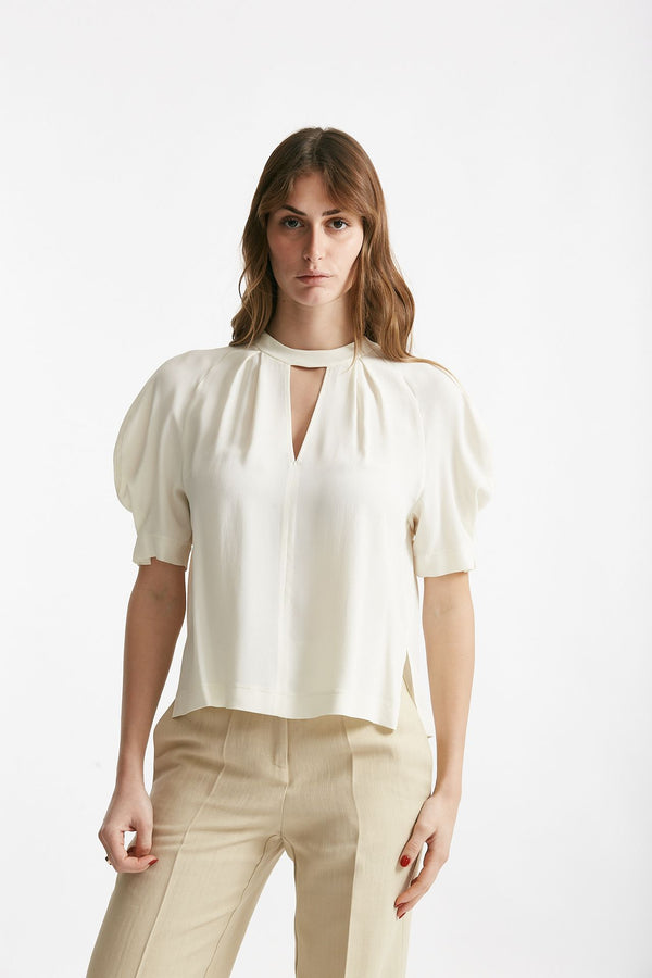 camicia in misto seta panna donna Grifoni