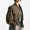 bomber crop verde militare donna Grifoni - 8