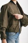 bomber crop verde militare donna Grifoni - 4